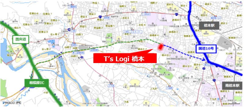 T's Logi 橋本までの地図