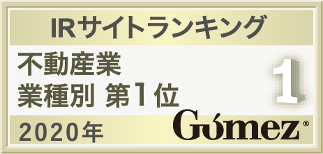 Gomez/IRサイトランキング業種名第1位（2020年）